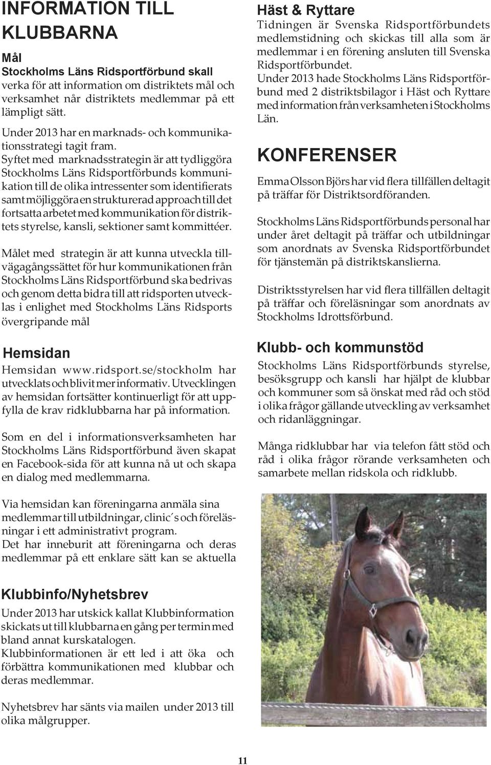 Syftet med marknadsstrategin är att tydliggöra Stockholms Läns Ridsportförbunds kommunikation till de olika intressenter som identifierats samt möjliggöra en strukturerad approach till det fortsatta