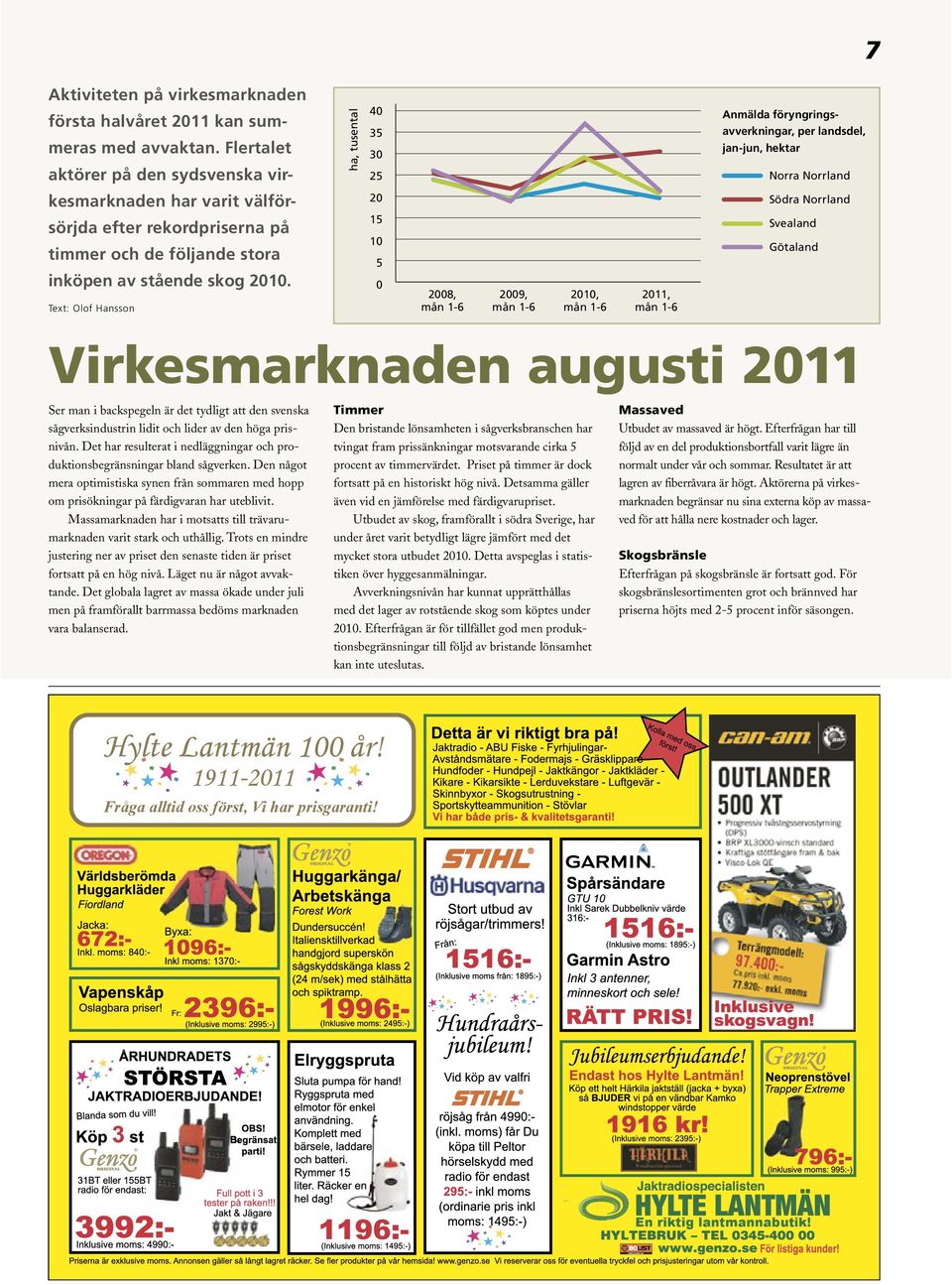 efter rekordpriserna på timmer och de följande stora inköpen av stående skog 2010.