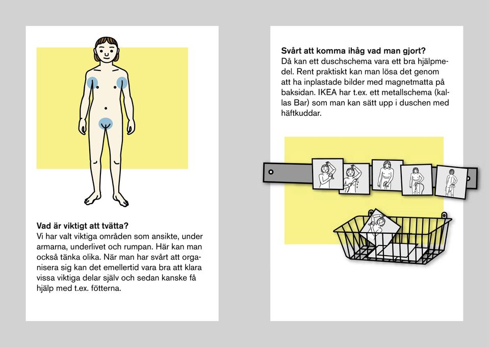 fötterna. Svårt att komma ihåg vad man gjort? Då kan ett duschschema vara ett bra hjälpmedel.