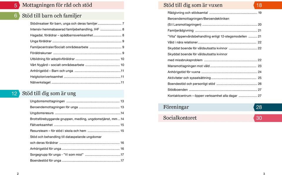 .. 10 Vårt Nygård socialt områdesarbete... 10 Anhörigstöd Barn och unga...11 Helgkoloniverksamhet...11 Nätverkslaget...11 12 Stöd till dig som är ung Ungdomsmottagningen.