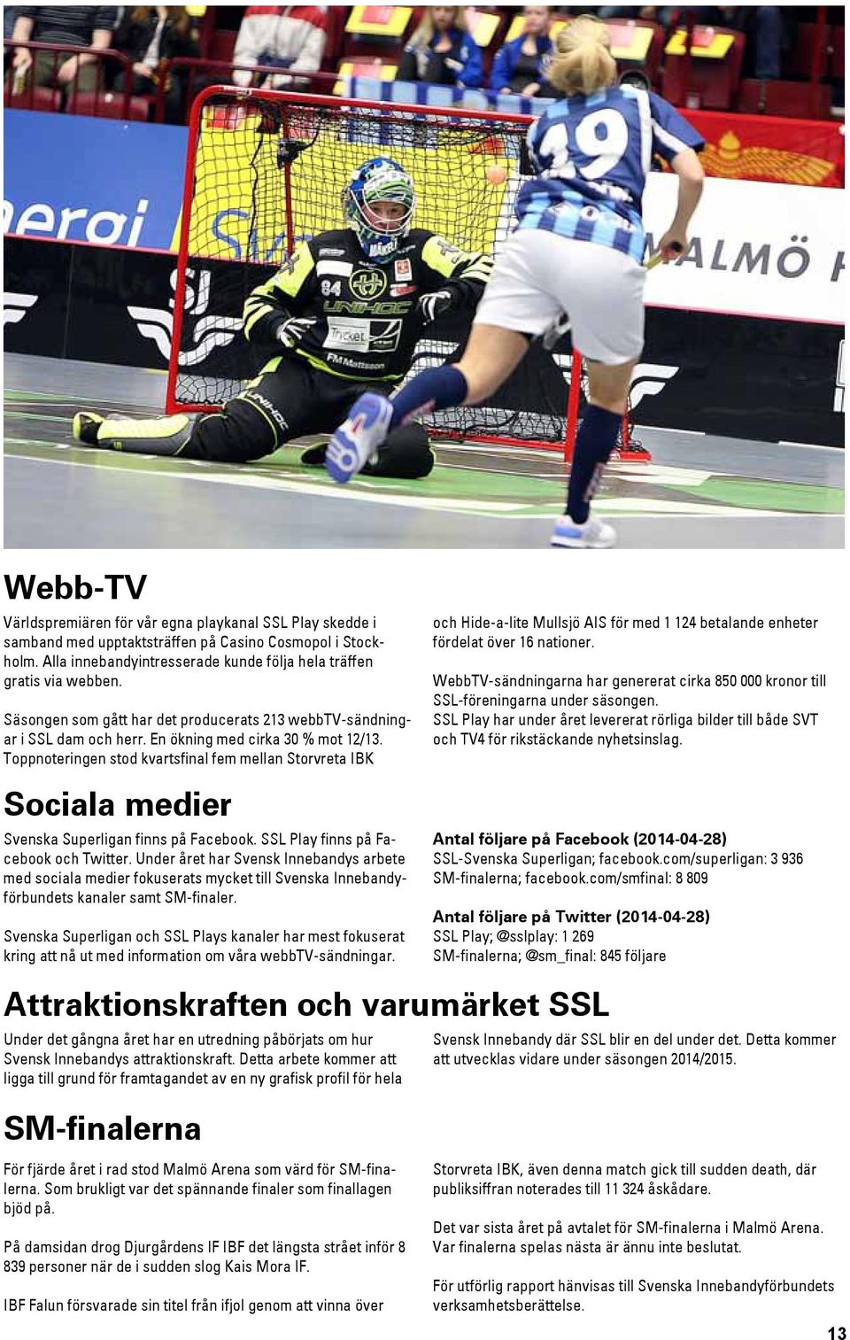 Toppnoteringen stod kvartsfinal fem mellan Storvreta IBK Sociala medier Svenska Superligan finns på Facebook. SSL Play finns på Facebook och Twitter.