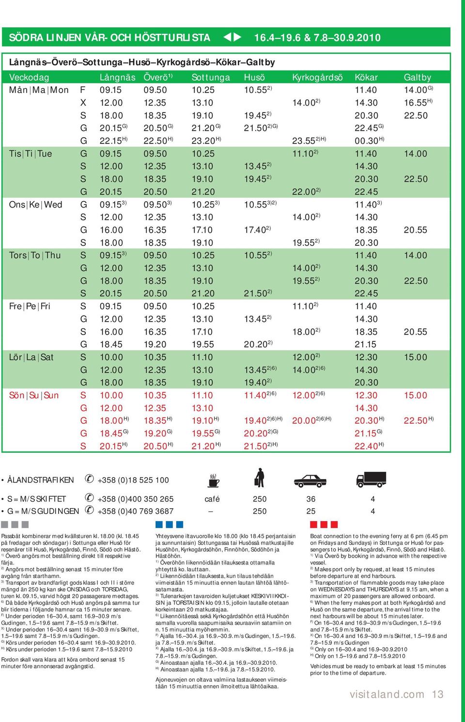 30 H) Tis Ti Tue G 09.15 09.50 10.25 11.10 11.40 14.00 S 12.00 12.35 13.10 13.45 14.30 S 18.00 18.35 19.10 19.45 20.30 22.50 G 20.15 20.50 21.20 22.00 22.45 Ons Ke Wed G 09.15 09.50 10.25 10.55 11.