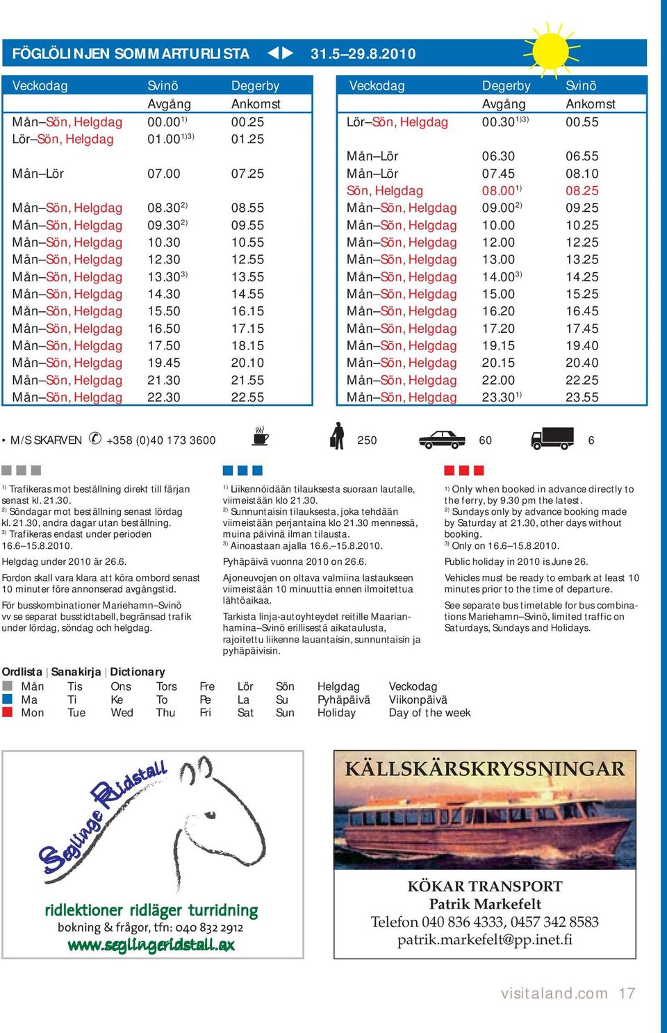 55 Mån Sön, Helgdag 10.00 10.25 Mån Sön, Helgdag 10.30 10.55 Mån Sön, Helgdag 12.00 12.25 Mån Sön, Helgdag 12.30 12.55 Mån Sön, Helgdag 13.00 13.25 Mån Sön, Helgdag 13.30 13.55 Mån Sön, Helgdag 14.