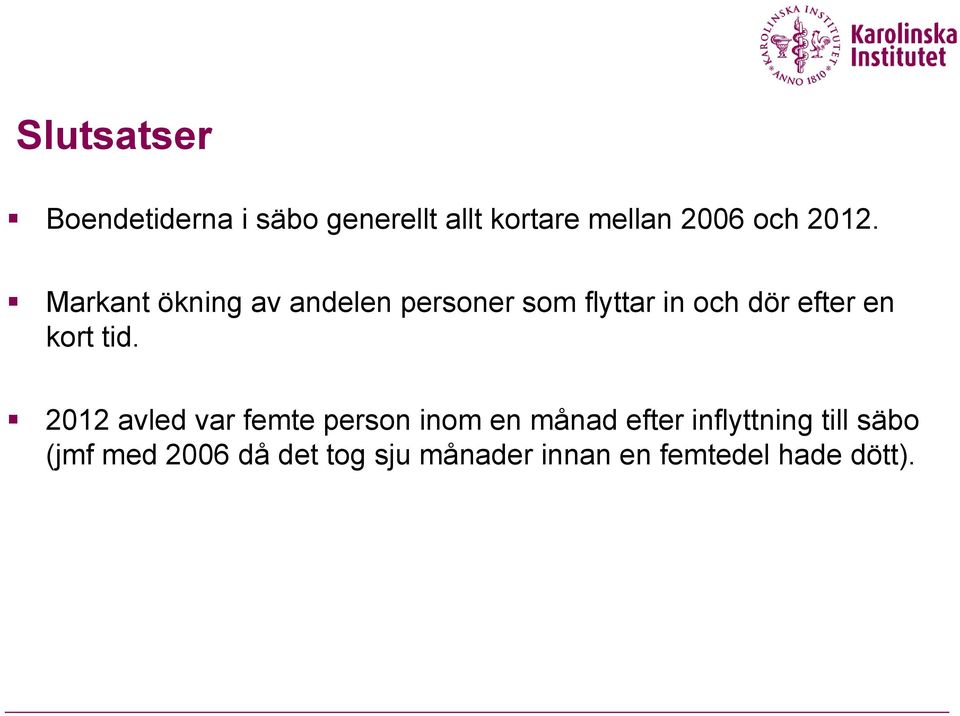 kort tid.