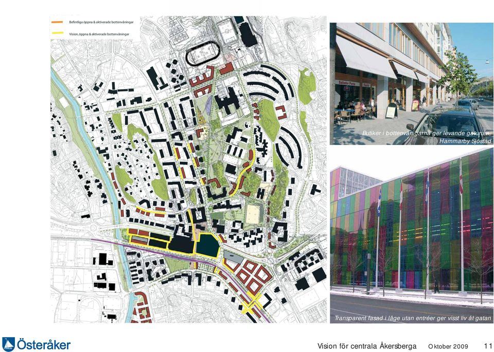 gaturum, Hammarby Sjöstad P-hus Transparent fasad i läge utan