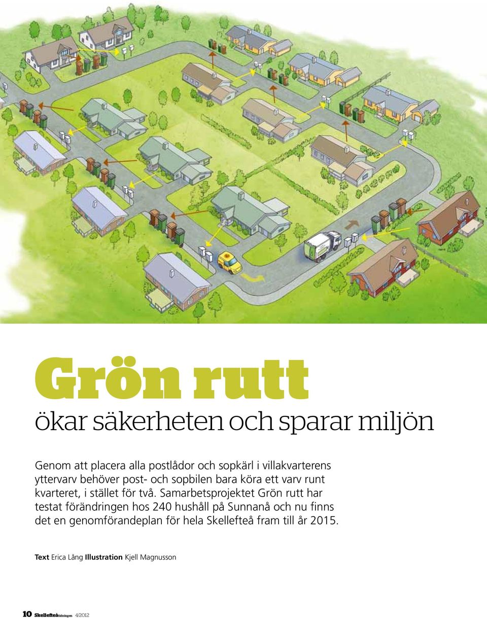 Samarbetsprojektet Grön rutt har testat förändringen hos 240 hushåll på Sunnanå och nu finns det en