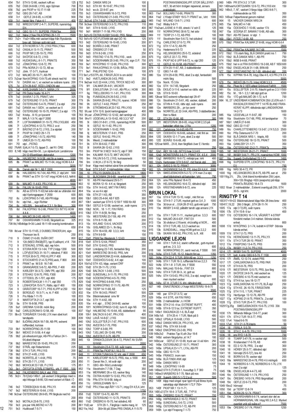 Sjöman gott-mkt gott 900 664 7c2 STH NORR 9-7-70, LYXS PRA-LYXex 600 665 7c2 ONSALA 13-11-72, PRAKT 500 666 7c2 PKXP NR 2 25-10-72, PRS 500 667 7c2 SKÖFDE 6-8-72, LYXS 400 668 7c2 HUDIKSVALL 8-1-71,