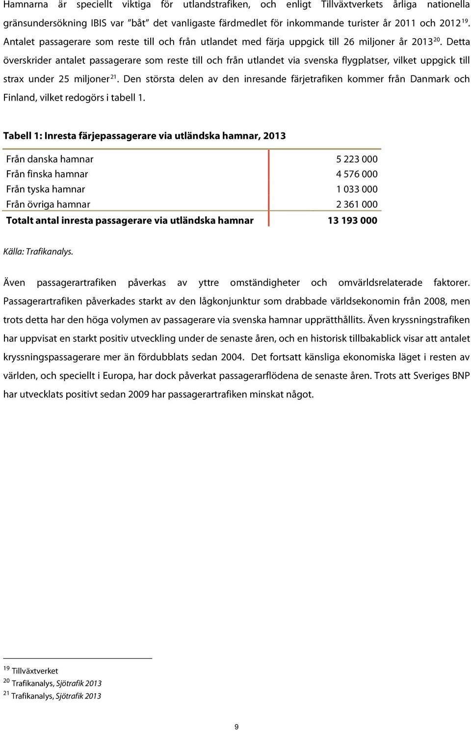 Detta överskrider antalet passagerare som reste till och från utlandet via svenska flygplatser, vilket uppgick till strax under 25 miljoner 21.