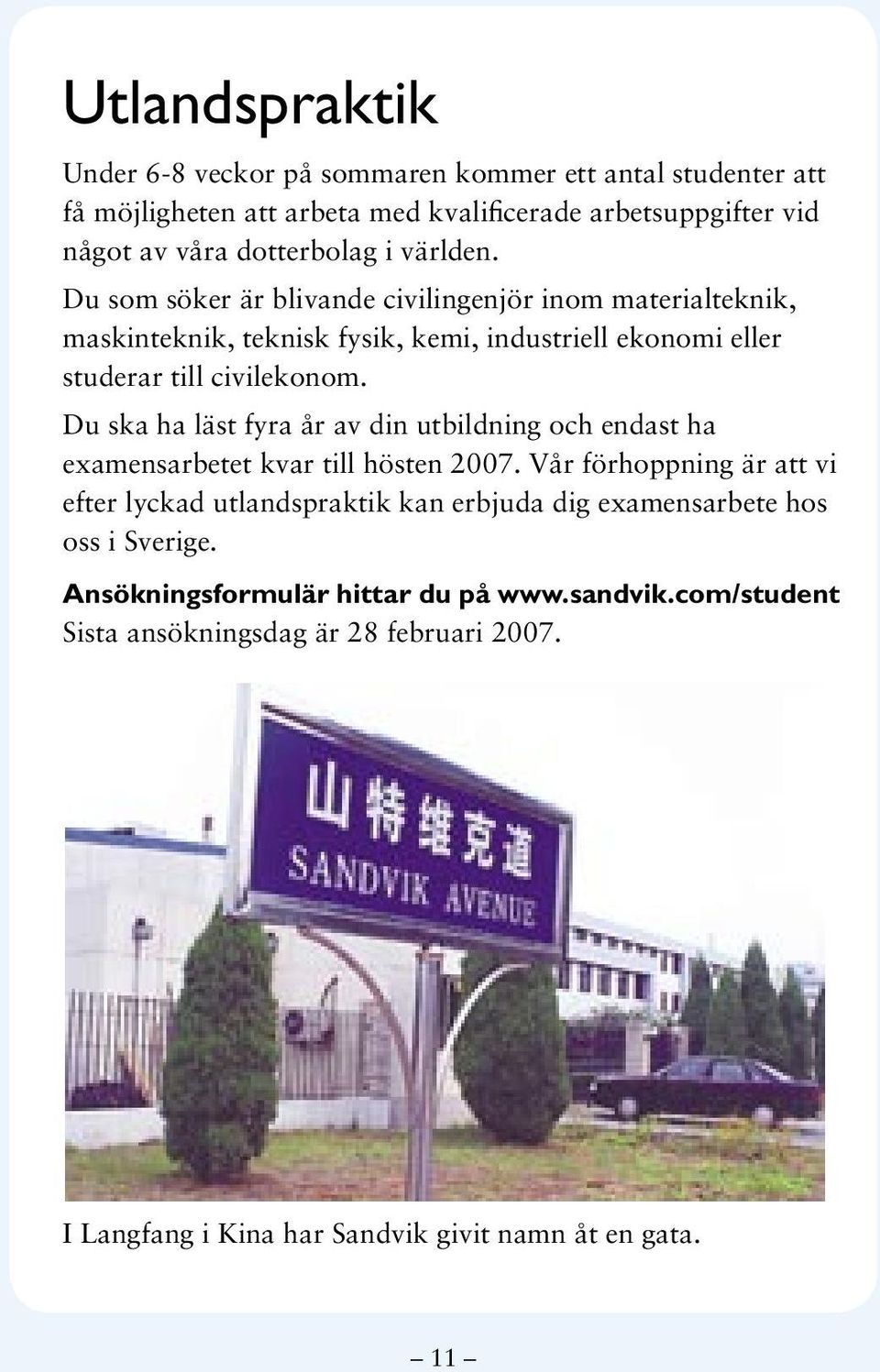 Du ska ha läst fyra år av din utbildning och endast ha examensarbetet kvar till hösten 2007.