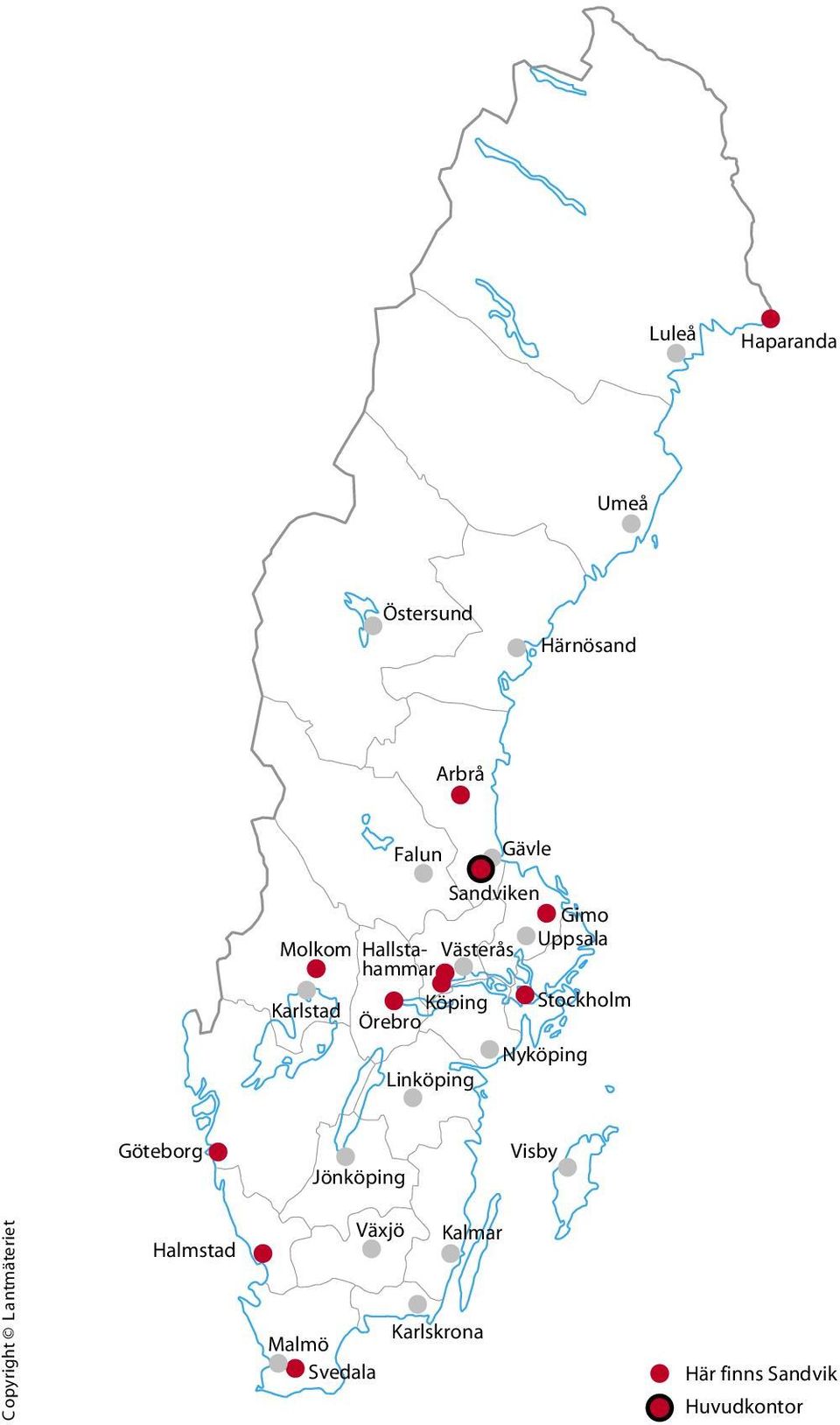 Nyköping Linköping Göteborg Jönköping Visby C opyright L ant m ä terie t