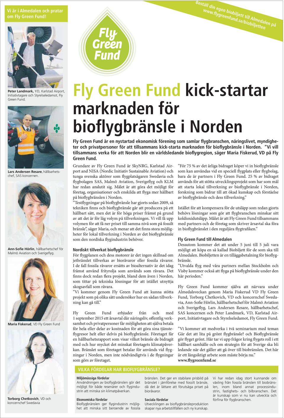 Ann-Sofie Hörlin, hållbarhetschef för Malmö Aviation och Sverigeflyg.