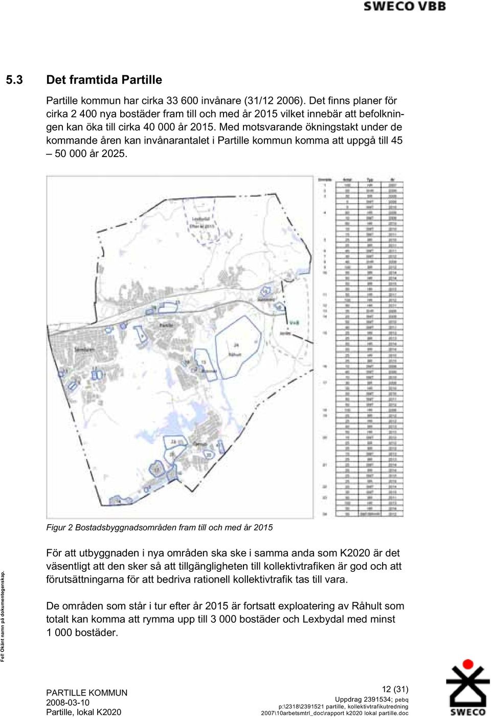 Med motsvarande ökningstakt under de kommande åren kan invånarantalet i Partille kommun komma att uppgå till 45 50 000 år 2025.