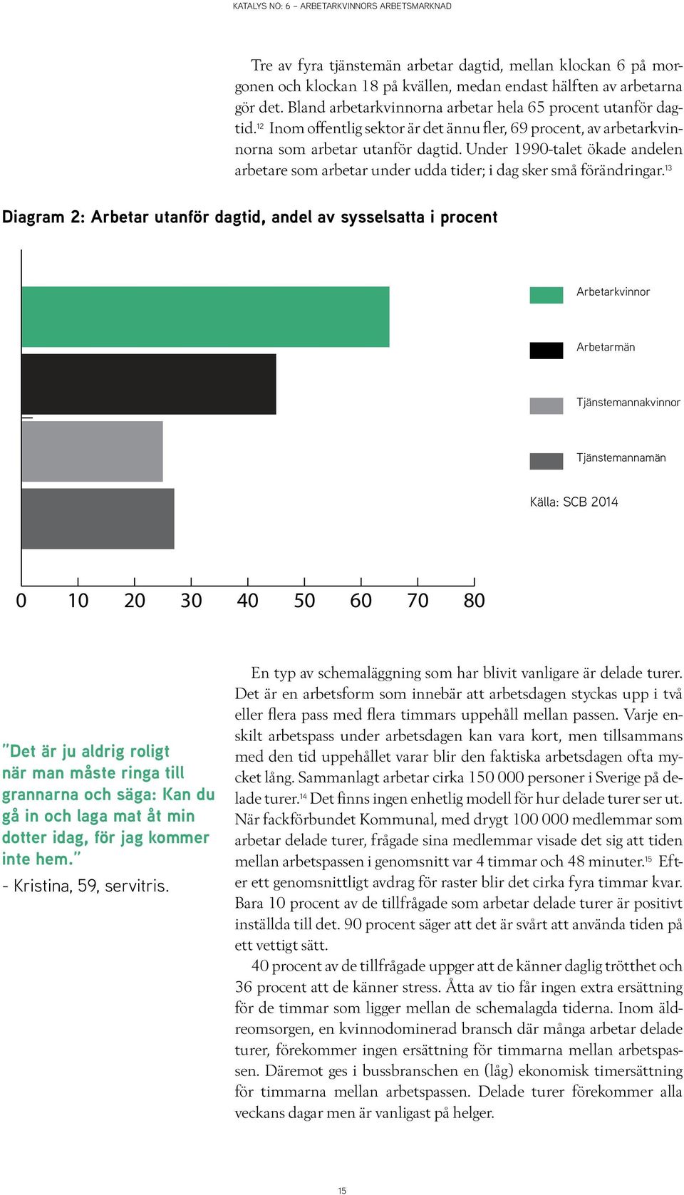 Under 1990-talet ökade andelen arbetare som arbetar under udda tider; i dag sker små förändringar.