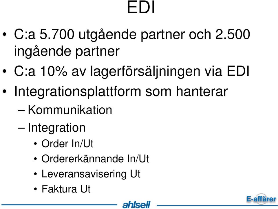 EDI Integrationsplattform som hanterar Kommunikation