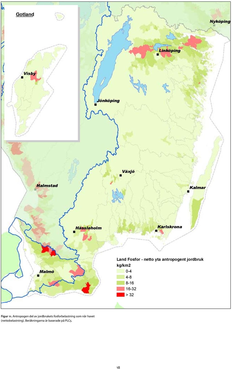 kg/km2 0-4 4-8 8-16 16-32 > 32 Figur 11.