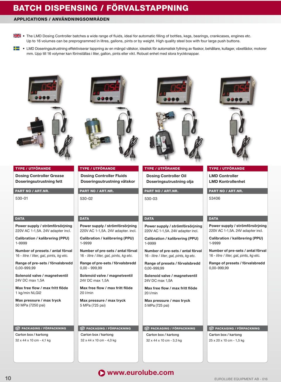 LMD Doseringsutrustning effektiviserar tappning av en mängd vätskor, idealisk för automatisk fyllning av flaskor, behållare, kullager, växellådor, motorer mm.