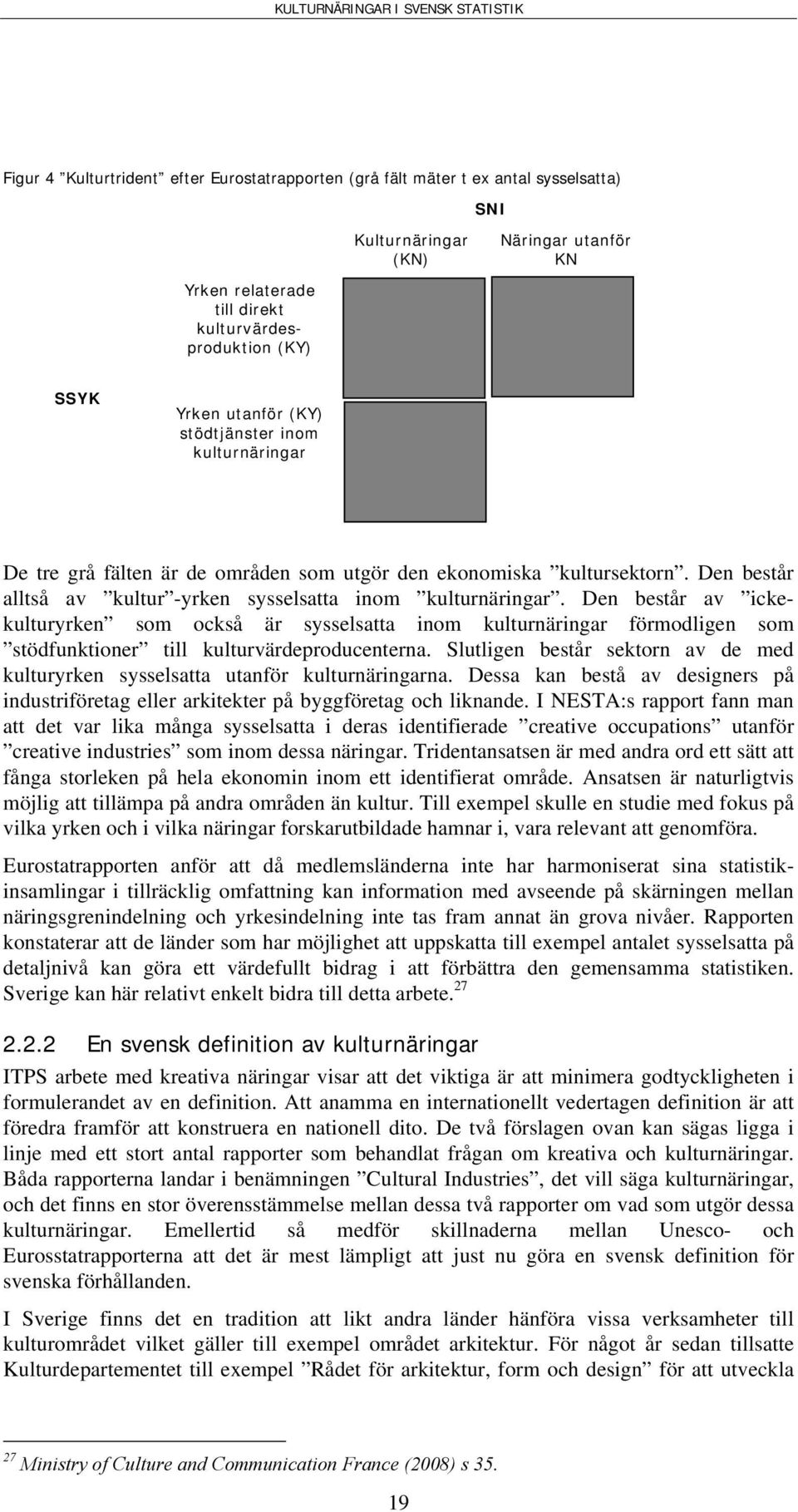 Den består av ickekulturyrken som också är sysselsatta inom kulturnäringar förmodligen som stödfunktioner till kulturvärdeproducenterna.