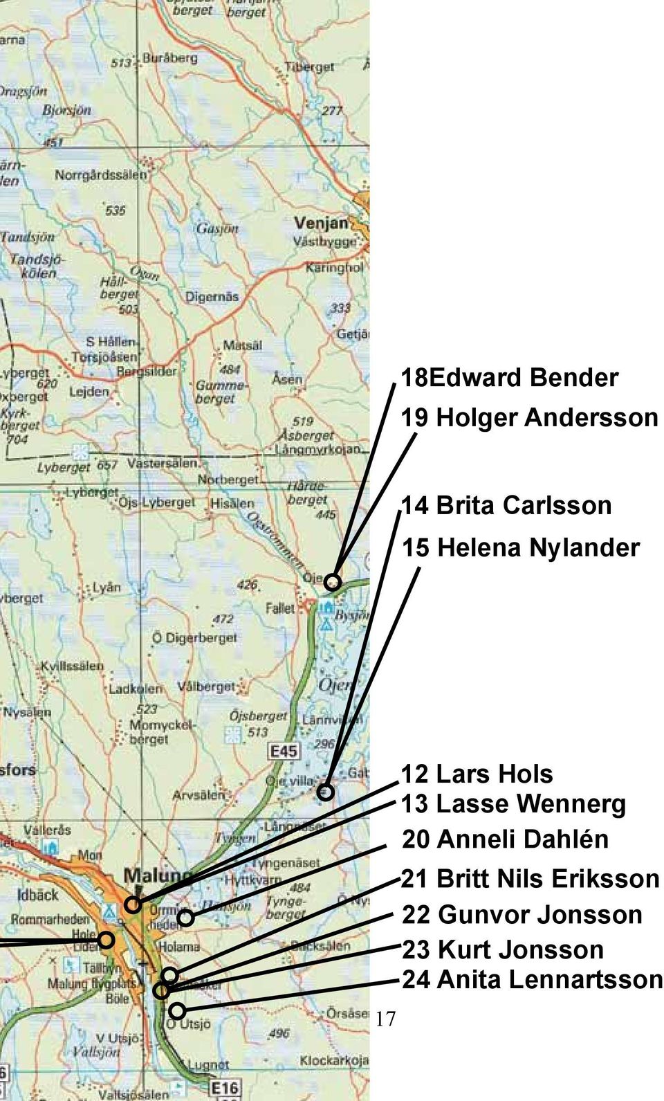 Lasse Wennerg 20 Anneli Dahlén 21 Britt Nils