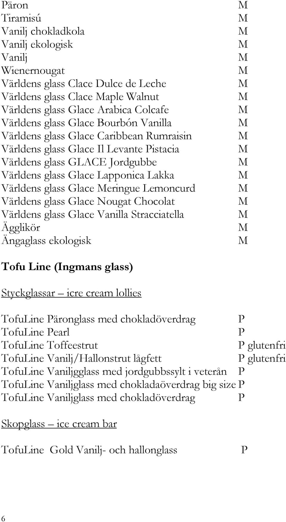 Lemoncurd Världens glass Glace Nougat Chocolat Världens glass Glace Vanilla Stracciatella Ägglikör Ängaglass ekologisk Tofu Line (Ingmans glass) Styckglassar icre cream lollies TofuLine äronglass med