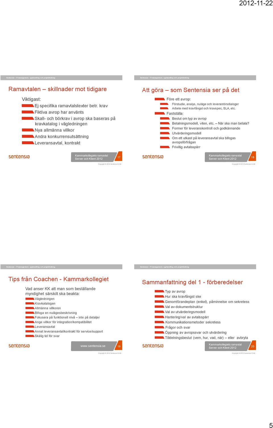 analys, nuläge och leverantörsdialoger Arbete med kravfångst och kravspec, SLA, etc. Fastställa: Beslut om typ av avrop Betalningsmodell, viten, etc. När ska man betala?