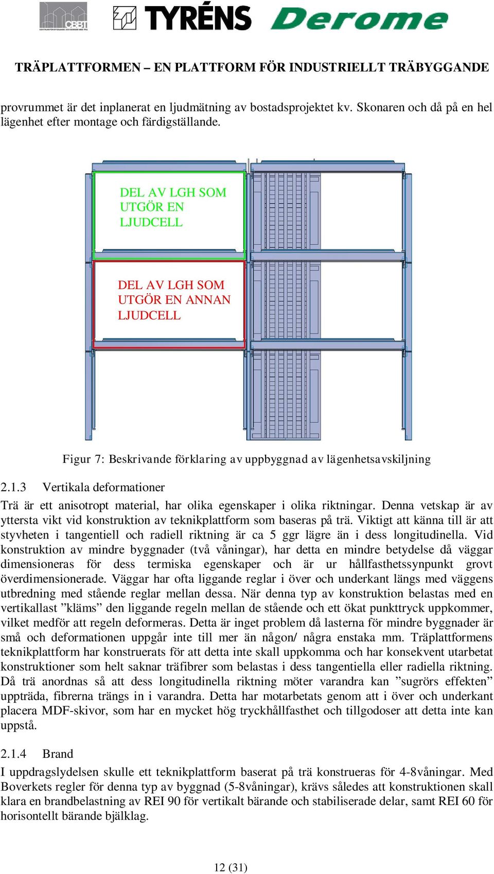 3 Vertikala deformationer Trä är ett anisotropt material, har olika egenskaper i olika riktningar. Denna vetskap är av yttersta vikt vid konstruktion av teknikplattform som baseras på trä.