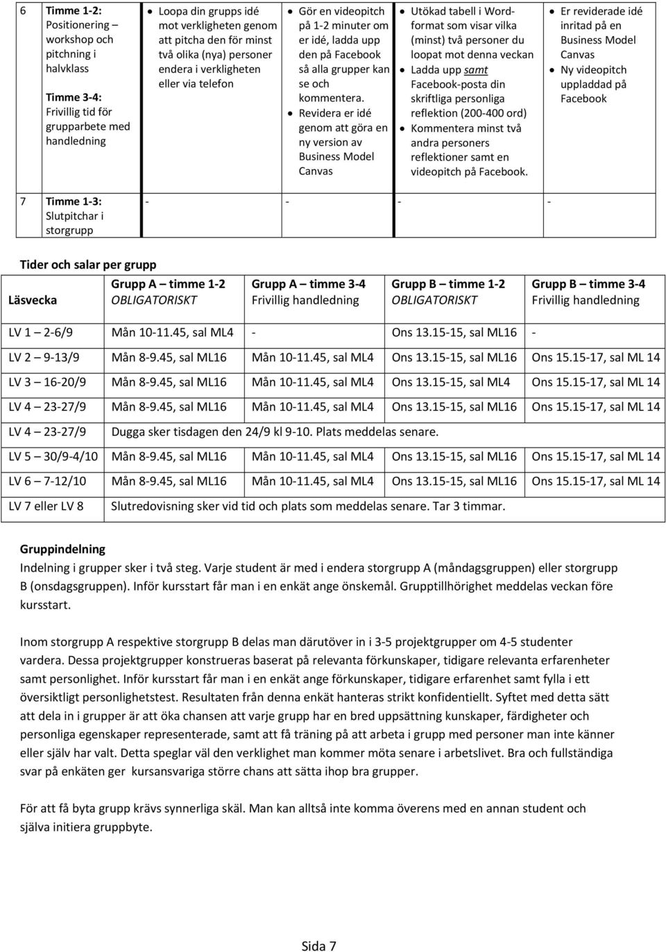 Revidera er idé genom att göra en ny version av Utökad tabell i Wordformat som visar vilka (minst) två personer du loopat mot denna veckan Ladda upp samt Kommentera minst två reflektioner samt en