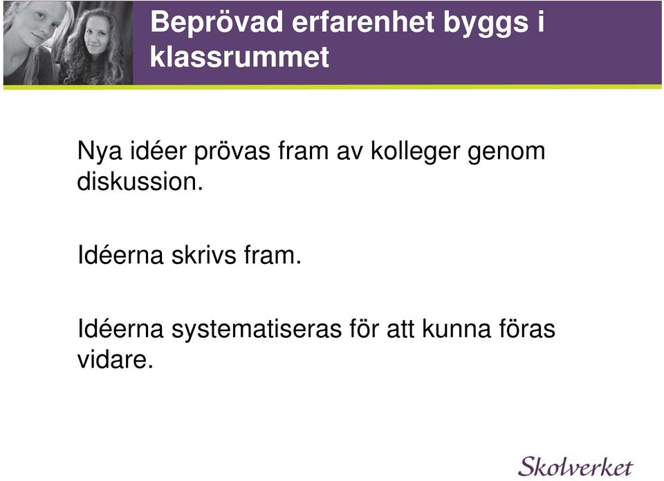 diskussion. Idéerna skrivs fram.