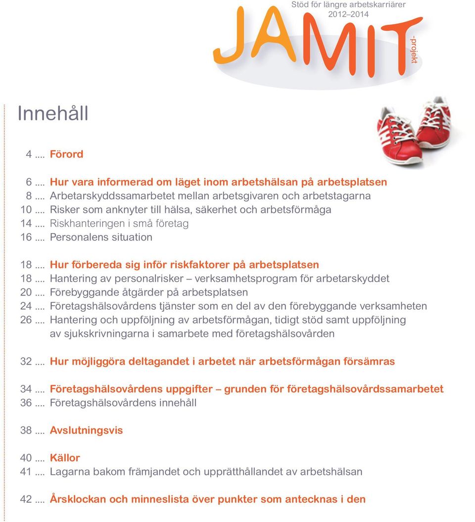 .. Hur förbereda sig inför riskfaktorer på arbetsplatsen 18... Hantering av personalrisker verksamhetsprogram för arbetarskyddet 20... Förebyggande åtgärder på arbetsplatsen 24.