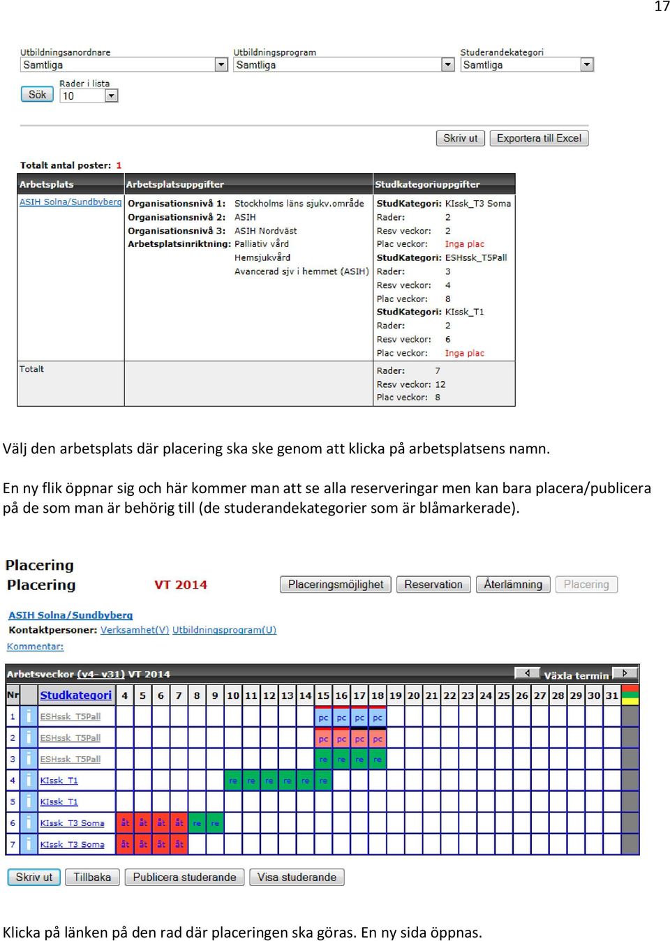 bara placera/publicera på de som man är behörig till (de studerandekategorier som