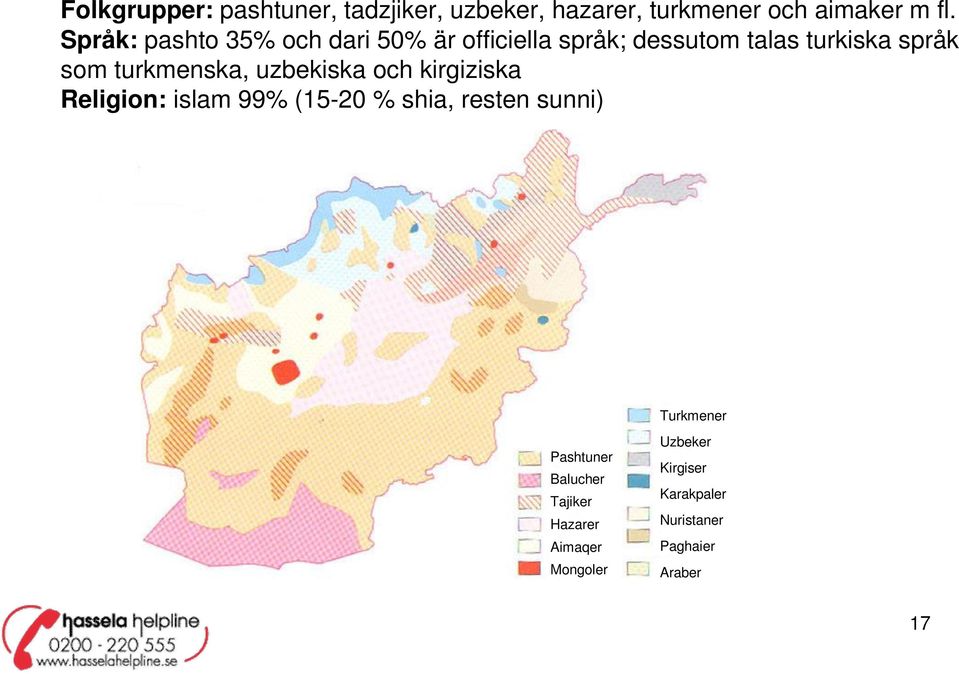 turkmenska,uzbekiska och kirgiziska Religion:islam 99% (15-20 % shia,resten sunni) Turkm