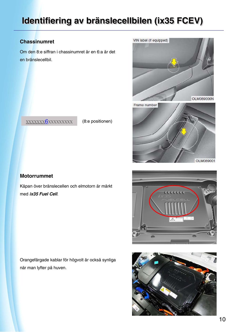 XXXXXXX6XXXXXXXXX (8:e positionen) Motorrummet Kåpan över bränslecellen och