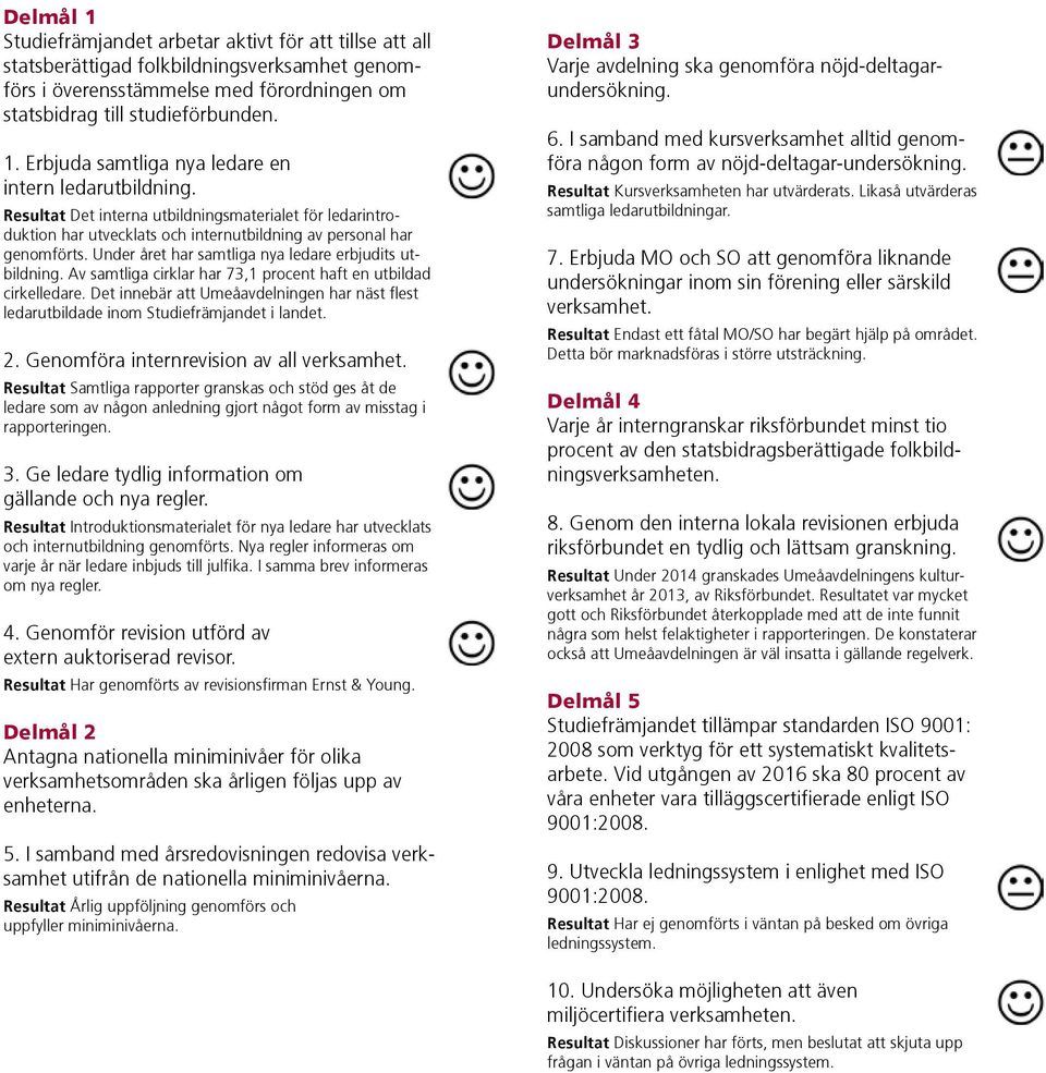 Av samtliga cirklar har 73,1 procent haft en utbildad cirkelledare. Det innebär att Umeåavdelningen har näst flest ledarutbildade inom Studiefrämjandet i landet. 2.