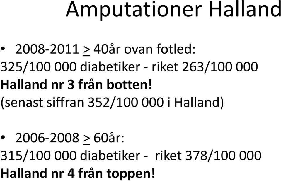 (senast siffran 352/100 000 i Halland) 2006 2008 > 60år: