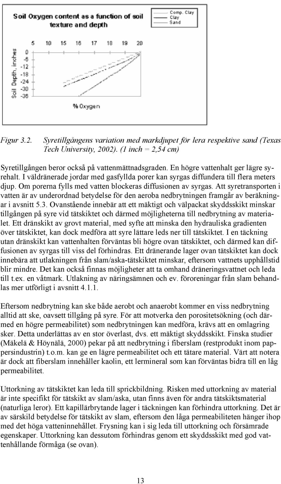 Att syretransporten i vatten är av underordnad betydelse för den aeroba nedbrytningen framgår av beräkningar i avsnitt 5.3.