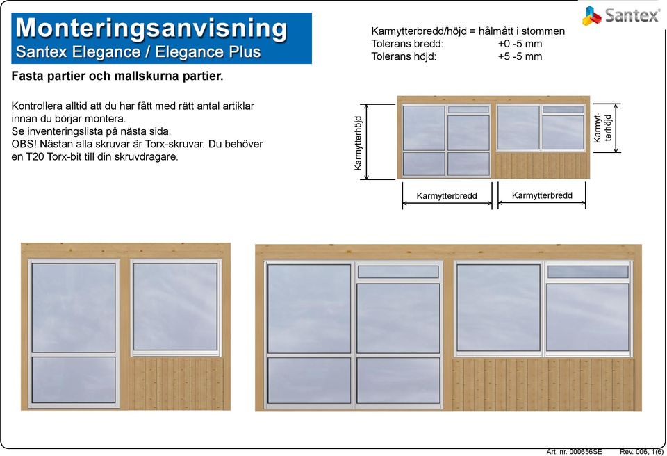 alltid att du har fått med rätt antal artiklar innan du börjar montera.