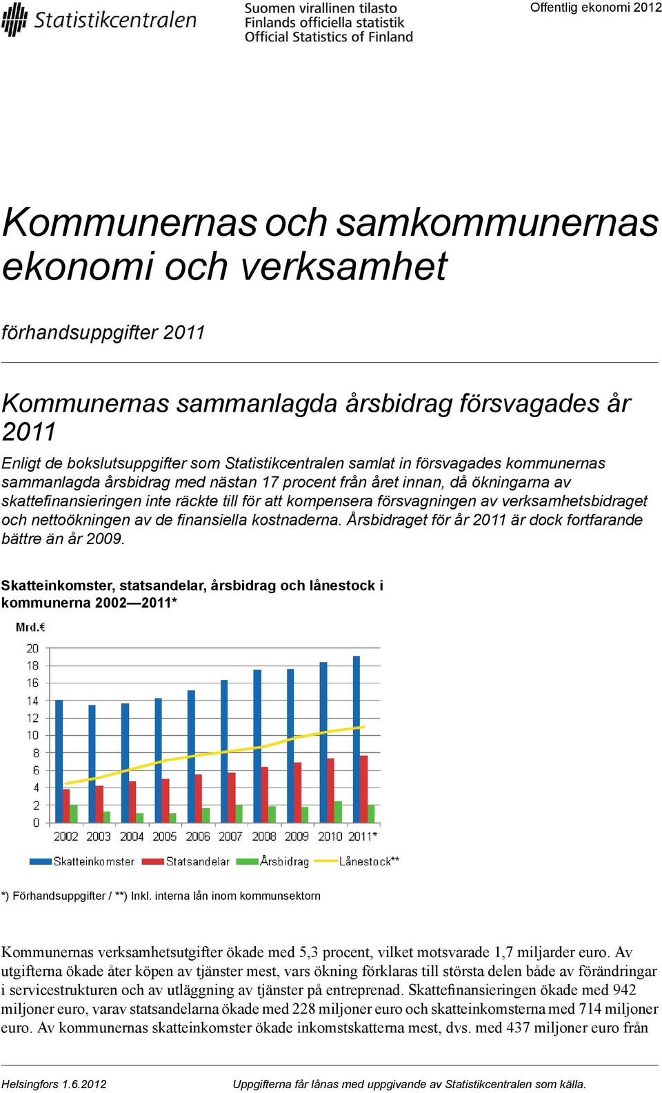 försvagningen av verksamhetsbidraget och nettoökningen av de finansiella kostnaderna. Årsbidraget för år 011 är dock fortfarande bättre än år 009.