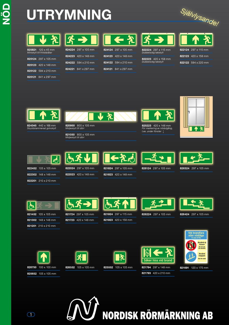 822123 420 x 158 mm 822122 594 x 220 mm 825121 841 x 297 mm 824345 440 x 168 mm Skyddslaminerad golvskylt 820950 800 x 105 mm 825223 420 x 148 mm För markering av nödutgång, t.ex.