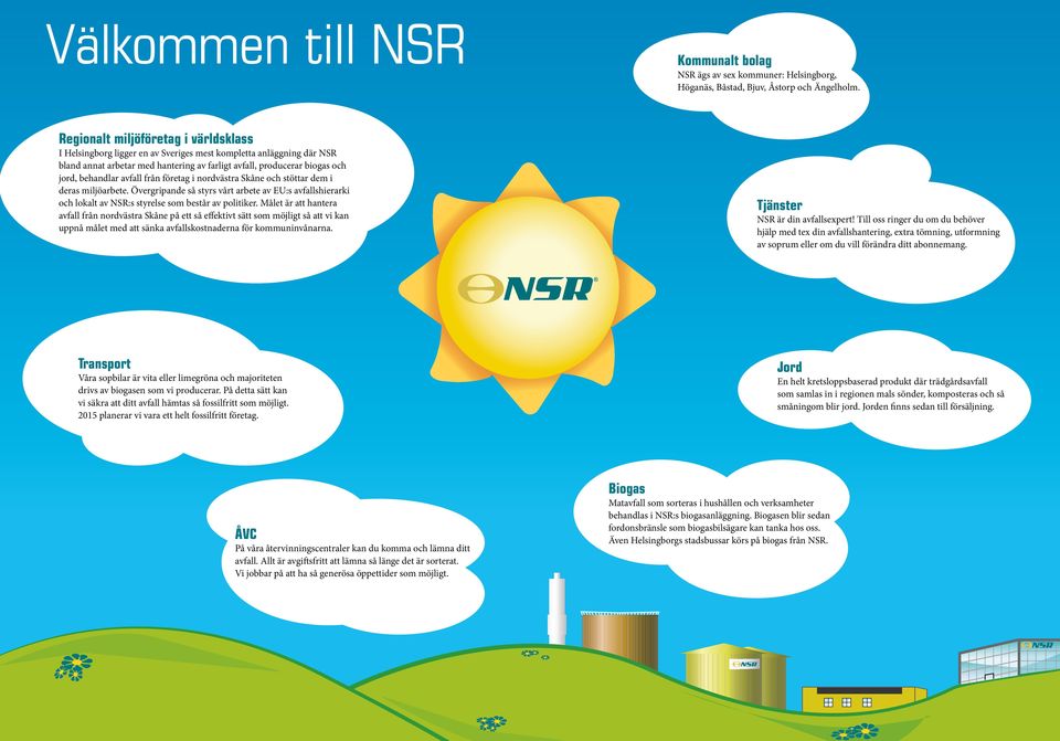 avfall från företag i nordvästra Skåne och stöttar dem i deras miljöarbete. Övergripande så styrs vårt arbete av EU:s avfallshierarki och lokalt av NSR:s styrelse som består av politiker.