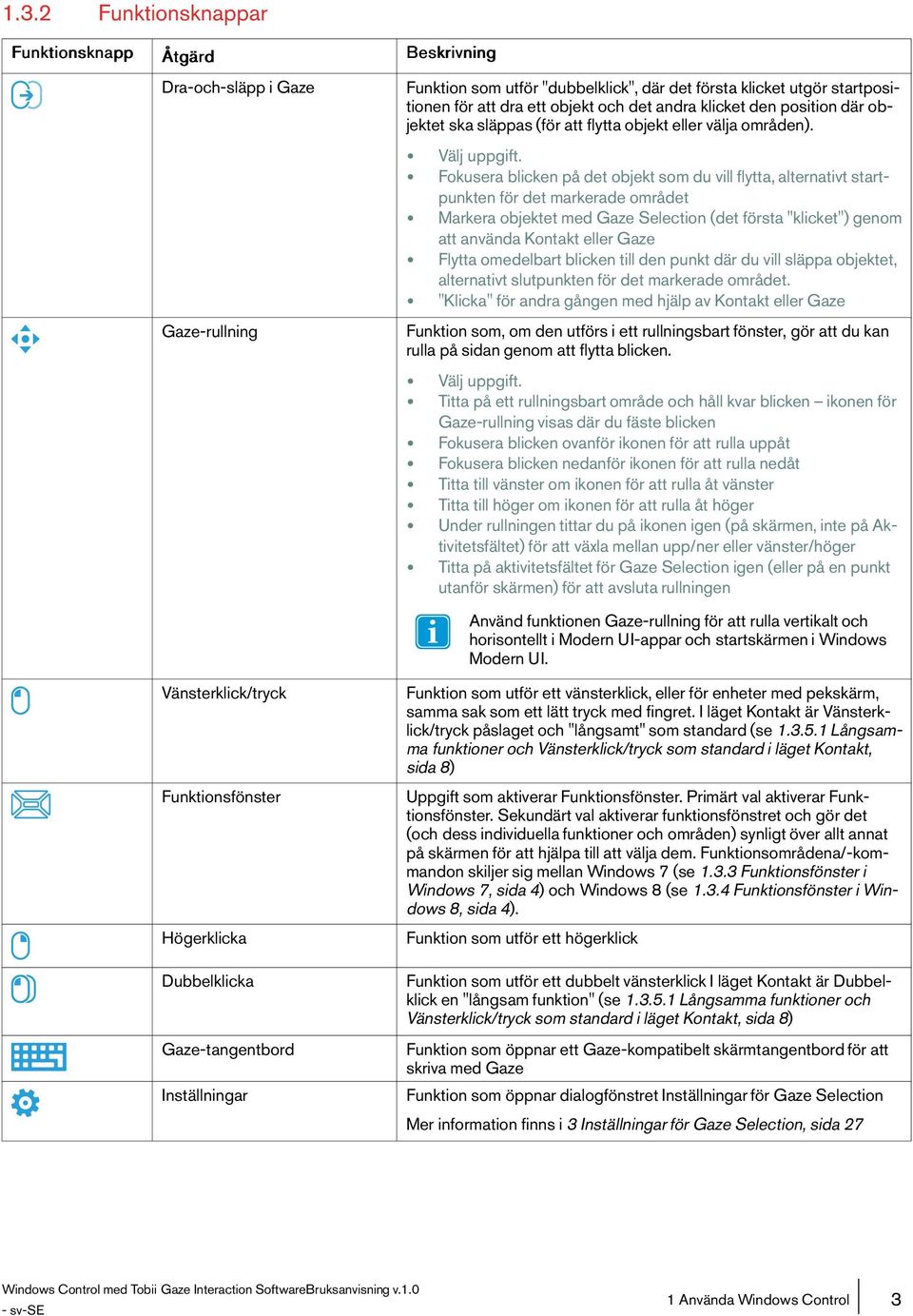 Fokusera blicken på det objekt som du vill flytta, alternativt startpunkten för det markerade området Markera objektet med Gaze Selection(det första"klicket") genom att använda Kontakt eller Gaze