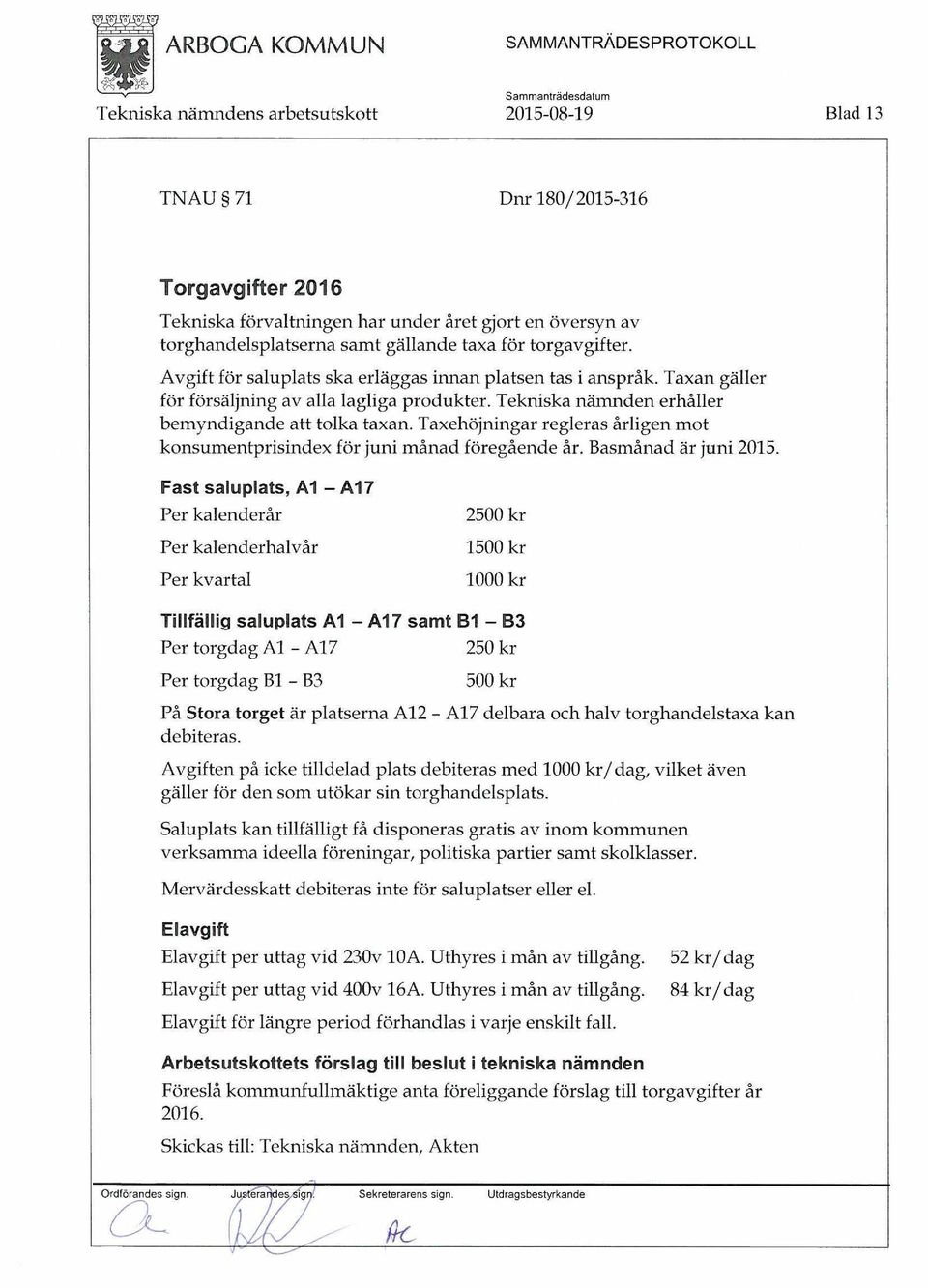 Taxehöjningar regleras årligen mot konsumentprisindex för juni månad föregående år. Basmånad är juni 2015.