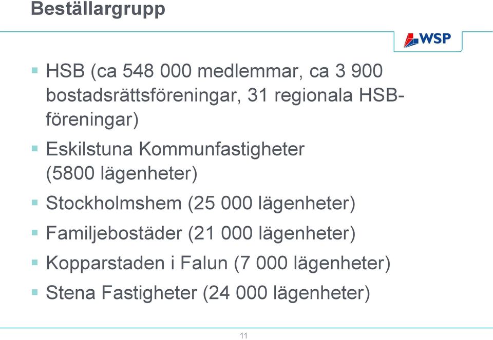 Stockholmshem (25 000 lägenheter) Familjebostäder (21 000 lägenheter)