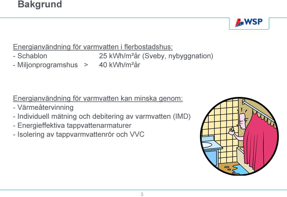 varmvatten kan minska genom: - Värmeåtervinning - Individuell mätning och debitering