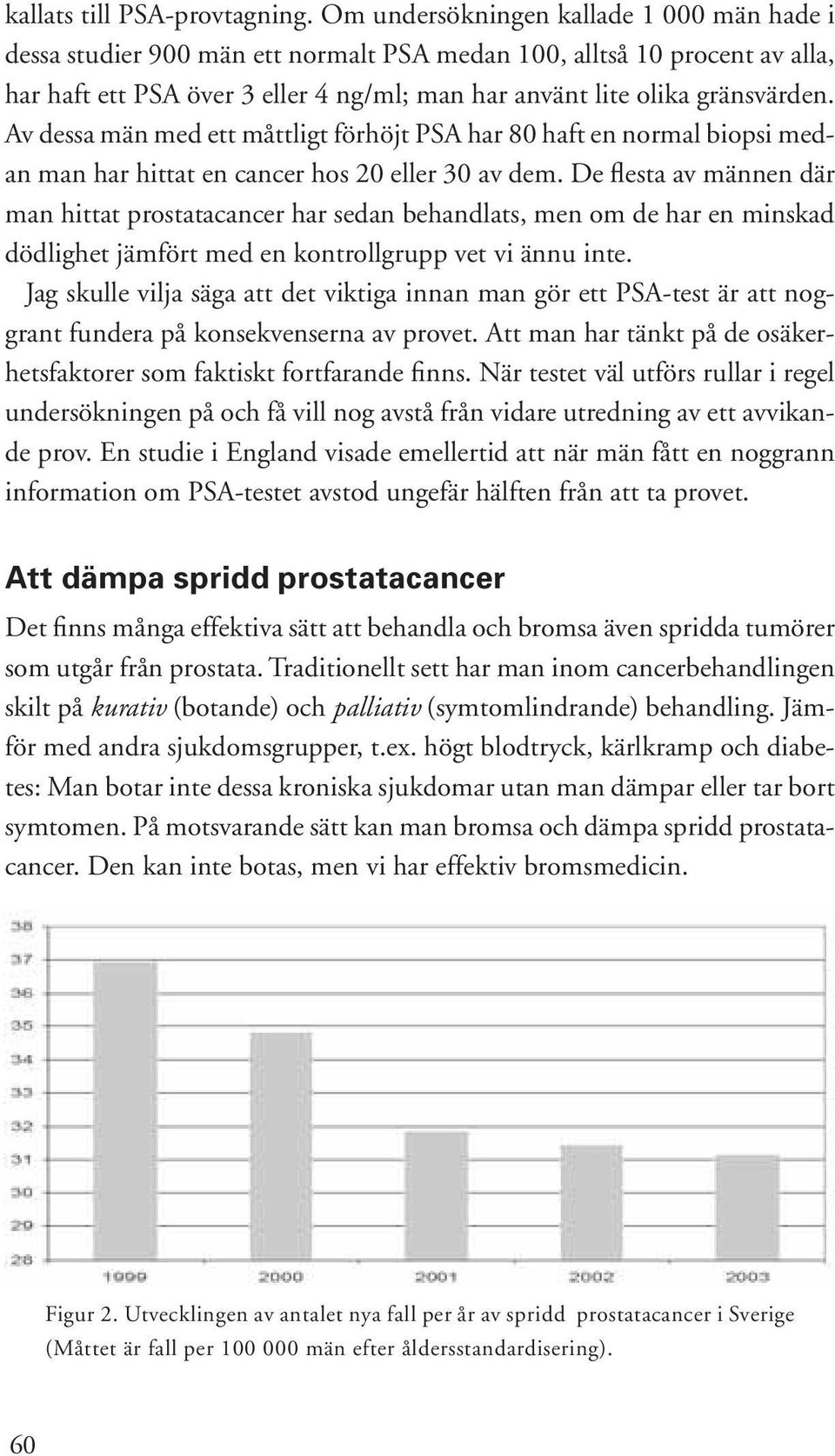 Av dessa män med ett måttligt förhöjt PSA har 80 haft en normal biopsi medan man har hittat en cancer hos 20 eller 30 av dem.