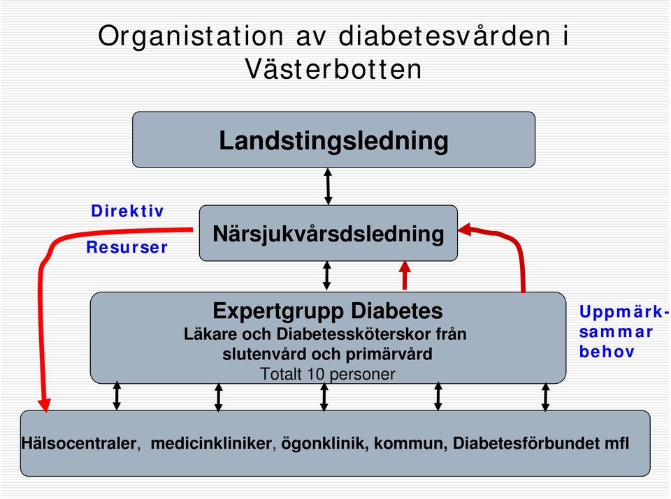 Diabetessköterskor från slutenvård och primärvård Totalt 10 personer