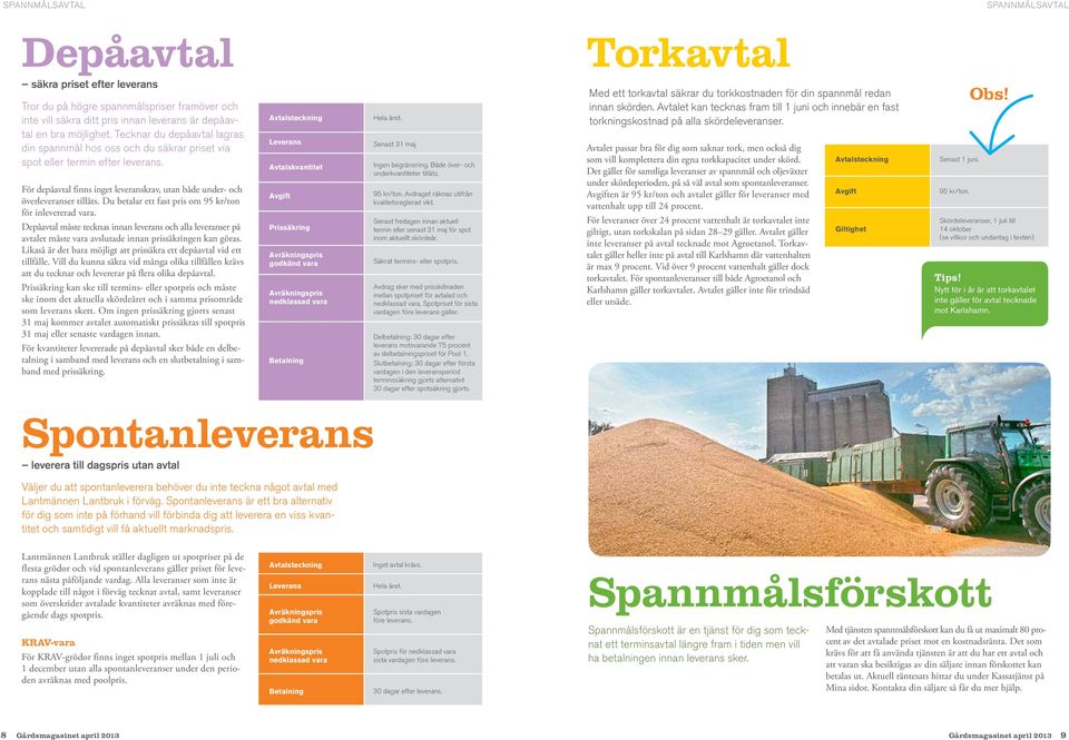 Avtalet passar bra för dig som saknar tork, men också dig spot eller termin efter leverans. som vill komplettera din egna torkkapacitet under skörd. Avtalsteckning Senast 1 juni.