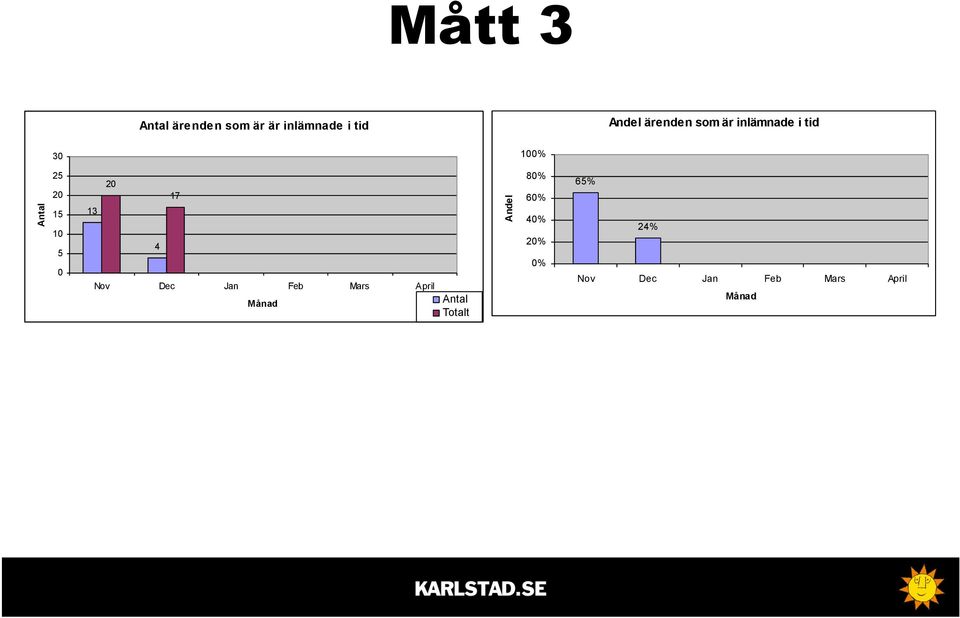 100% Antal 25 20 15 10 5 0 20 17 13 4 Månad