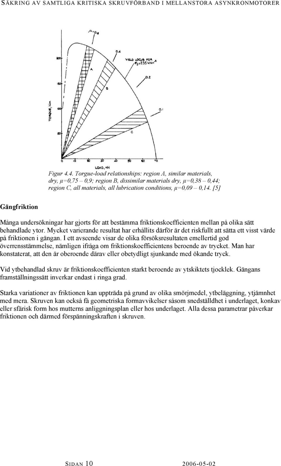 Mycket varierande reultat har erhållit därför är det rikfullt att ätta ett vit värde på friktionen i gängan.