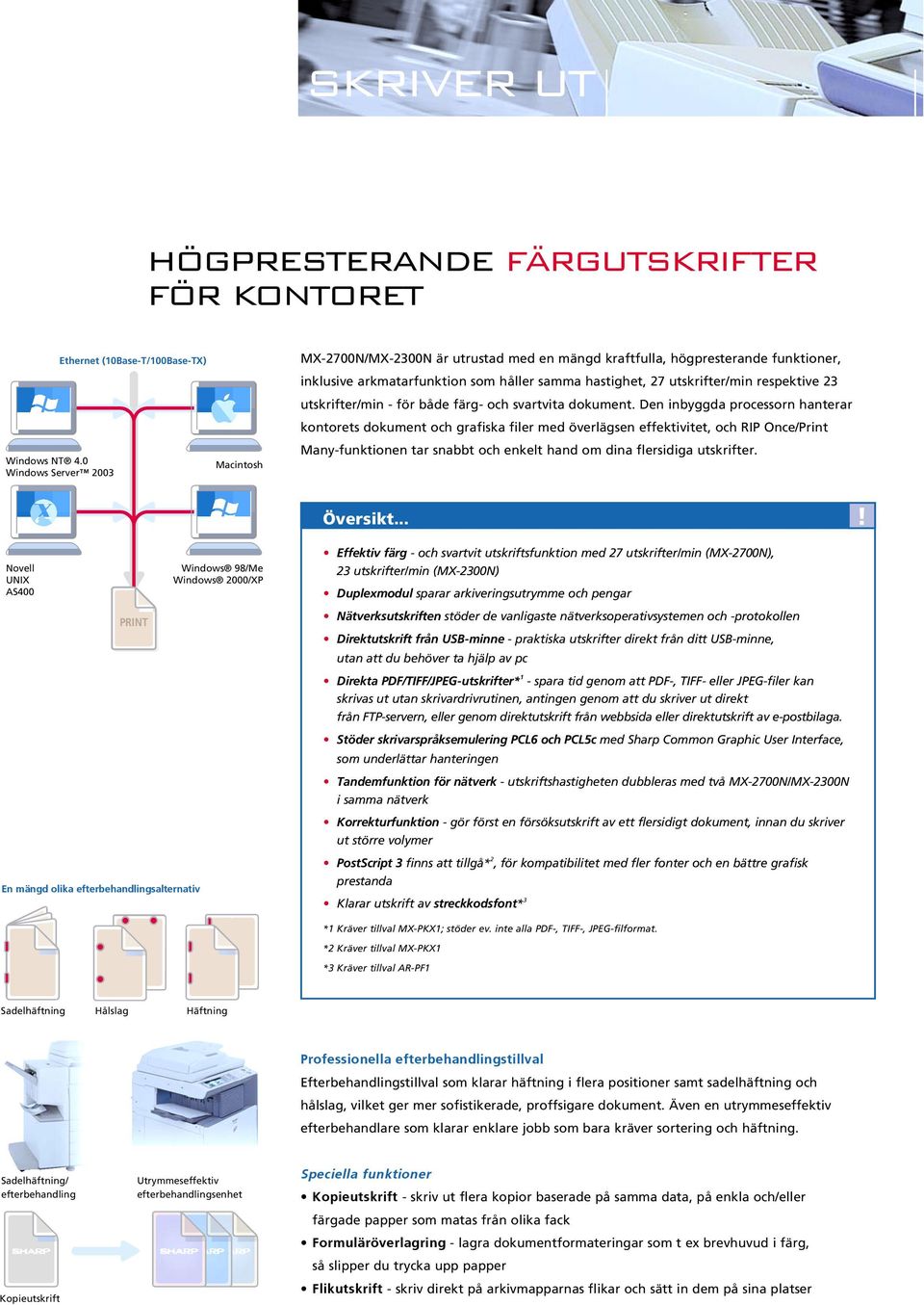 23 utskrifter/min - för både färg- och svartvita dokument.