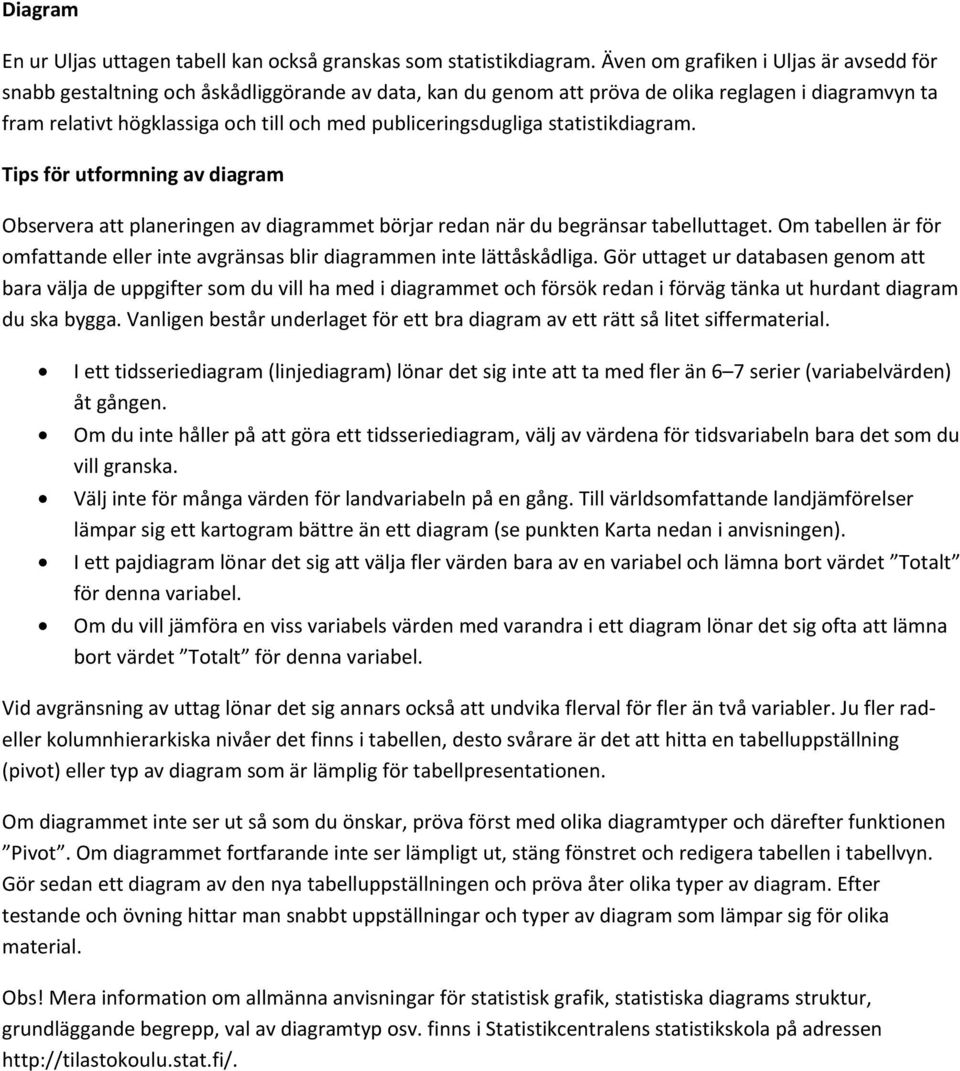 publiceringsdugliga statistikdiagram. Tips för utformning av diagram Observera att planeringen av diagrammet börjar redan när du begränsar tabelluttaget.