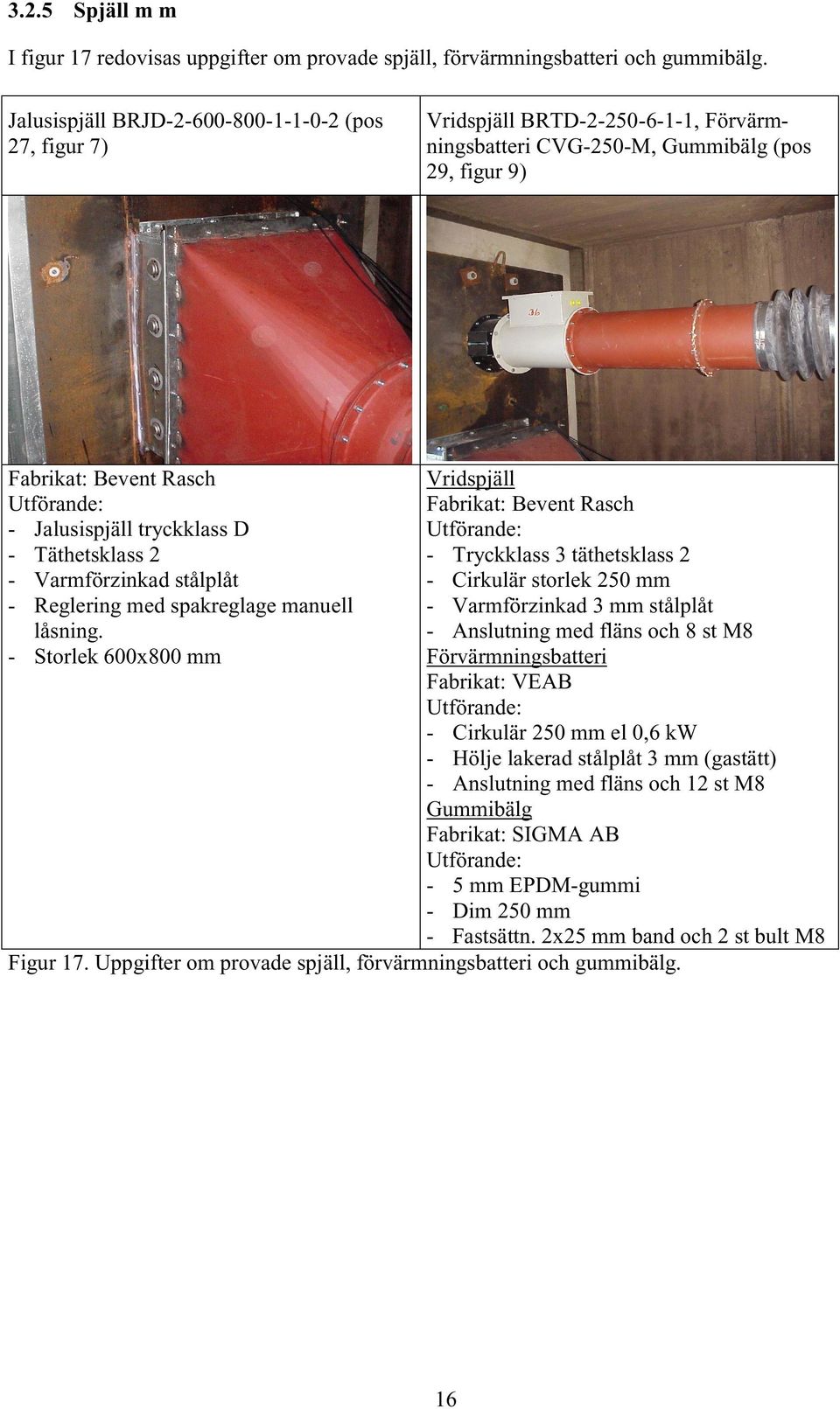 Täthetsklass 2 - Varmförzinkad stålplåt - Reglering med spakreglage manuell låsning.